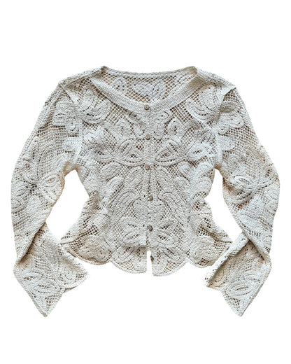 Cream Crochet Cardigan | Size M