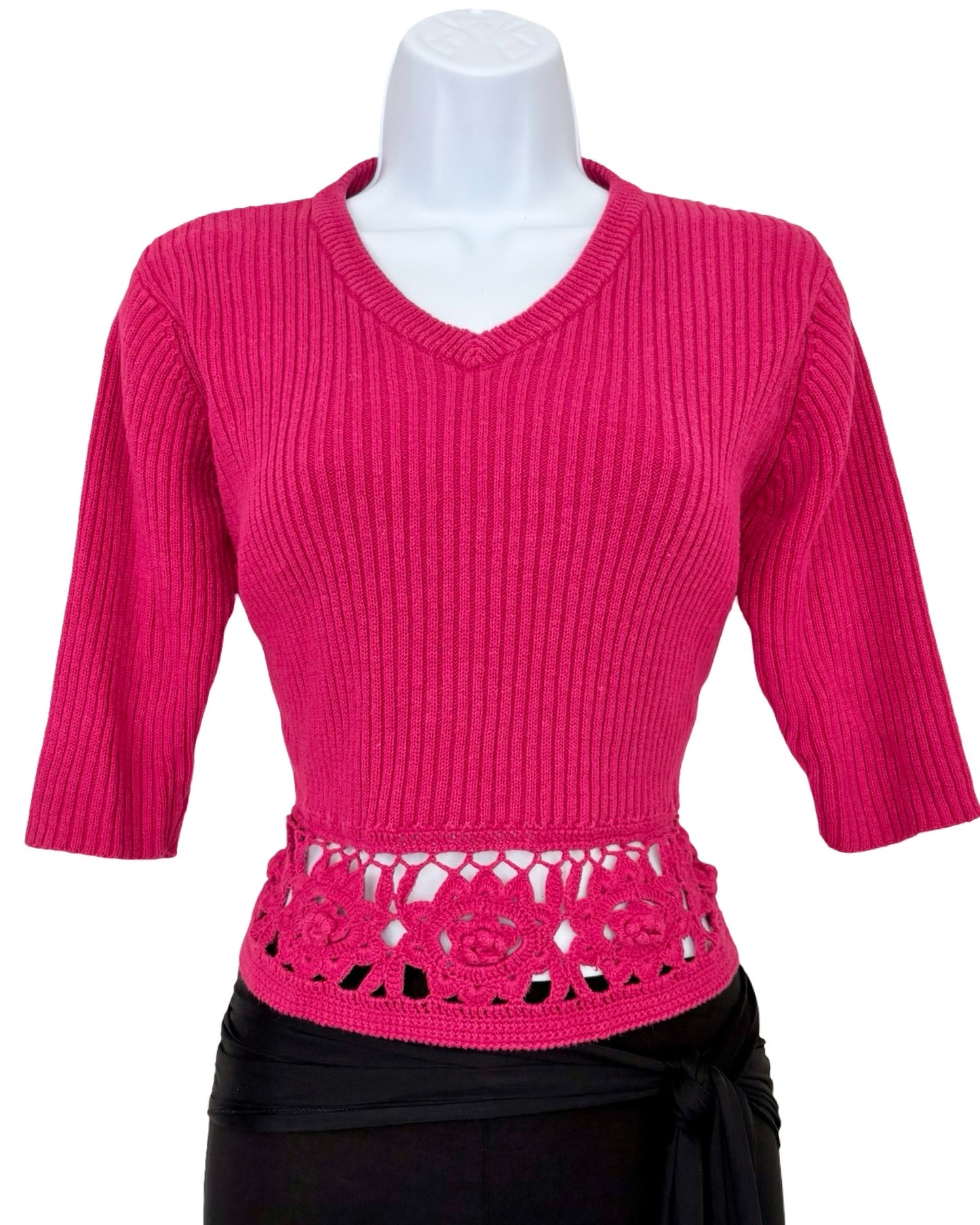 Exhilaration 00's Crochet Trim Knit | Size L