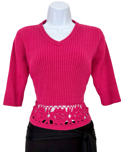 Exhilaration 00's Crochet Trim Knit | Size L
