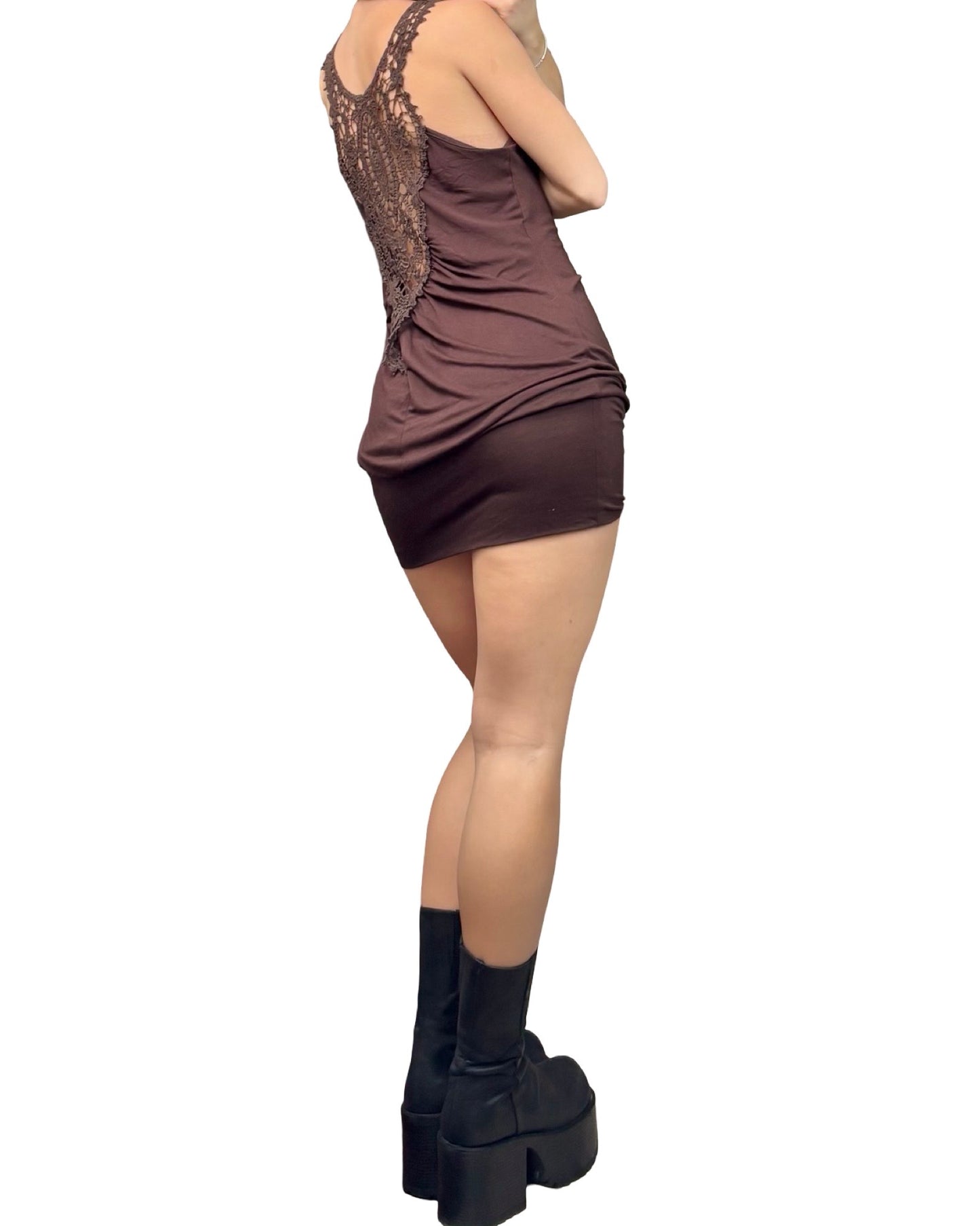 Brown 00's Slouch Mini Dress | Size S/M