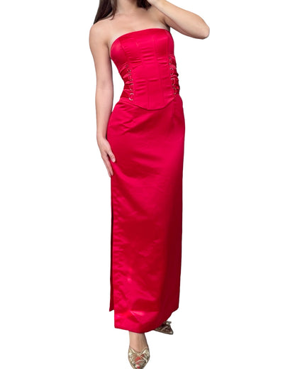 Jessica McClintock Corset Maxi Dress | Size 3/4