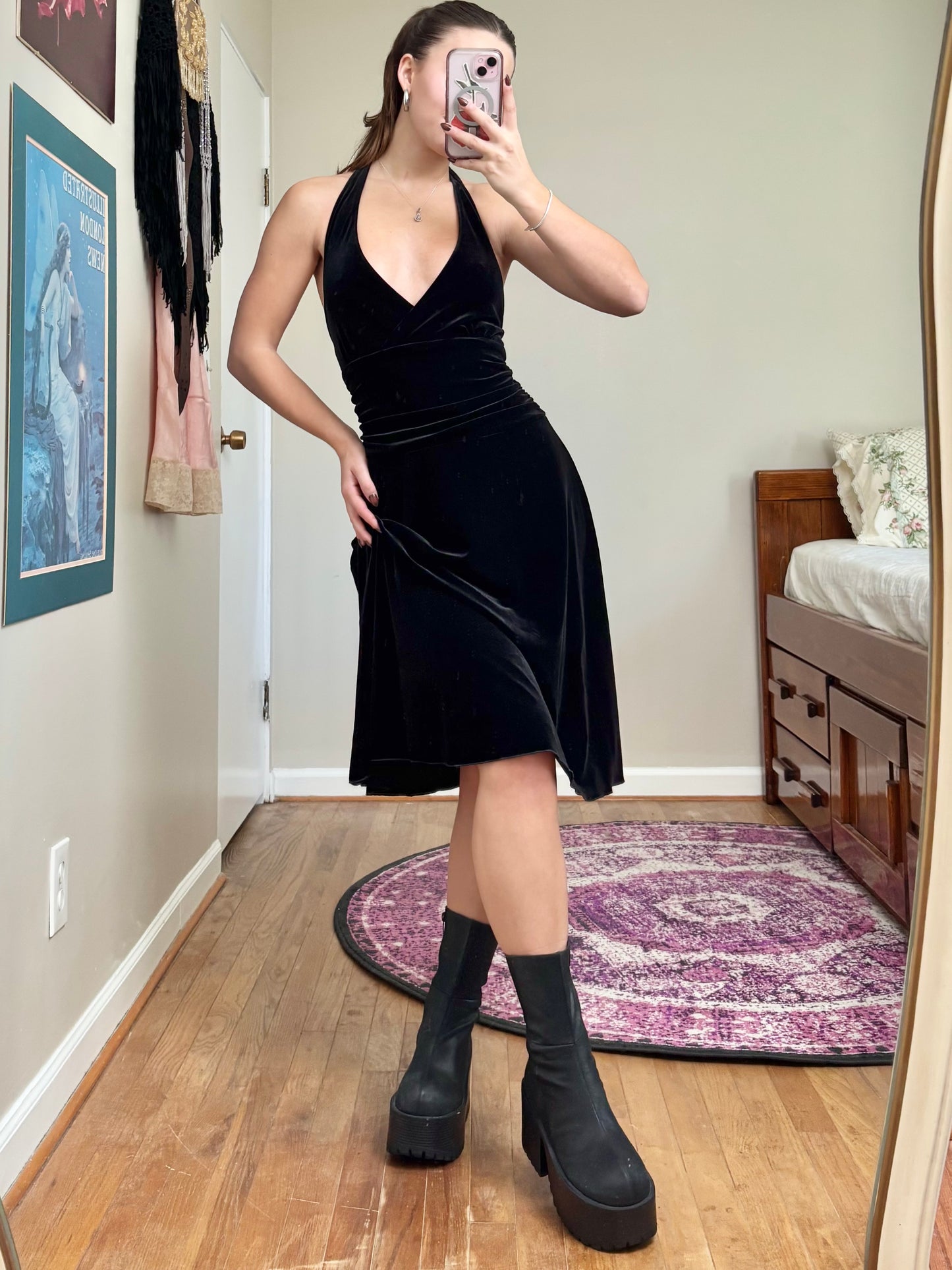AB Studio 00's Velvet Dress | Size S