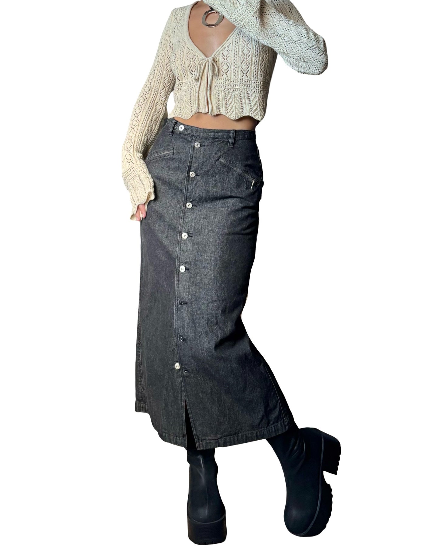 Liz Sport 90’s Jean Skirt | 26” Waist