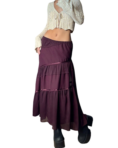 Tiered 00’s Maxi Skirt | 29” Waist