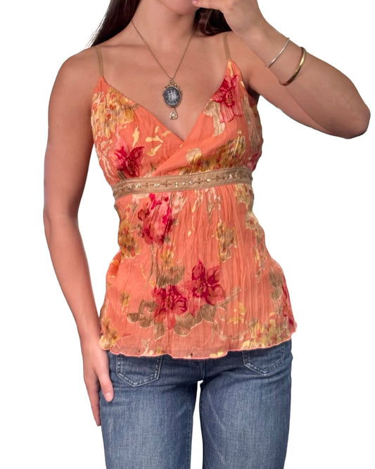 Liz 00's Silk Top | Size XL