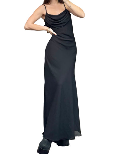 Karina 90's Mesh Draped Maxi Dress | Size 12