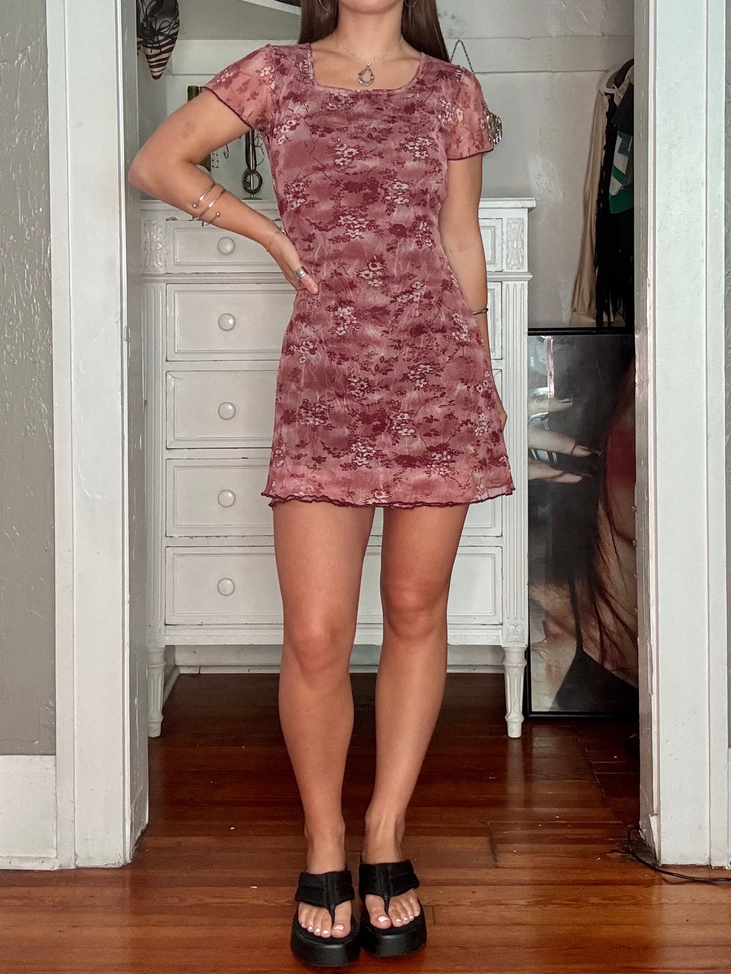 Mesh 90's Mini Dress | Size XS