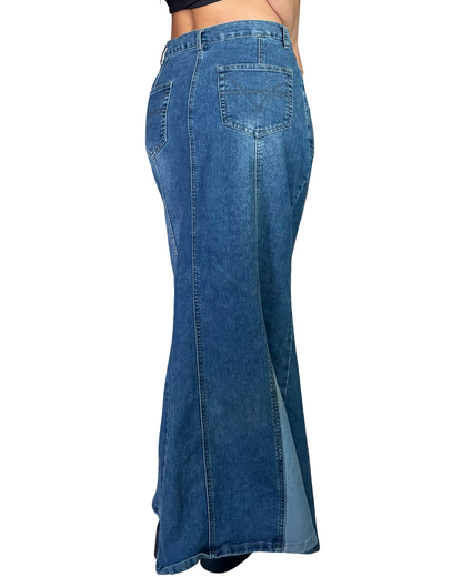 Contrast Denim Maxi | Size 34” waist