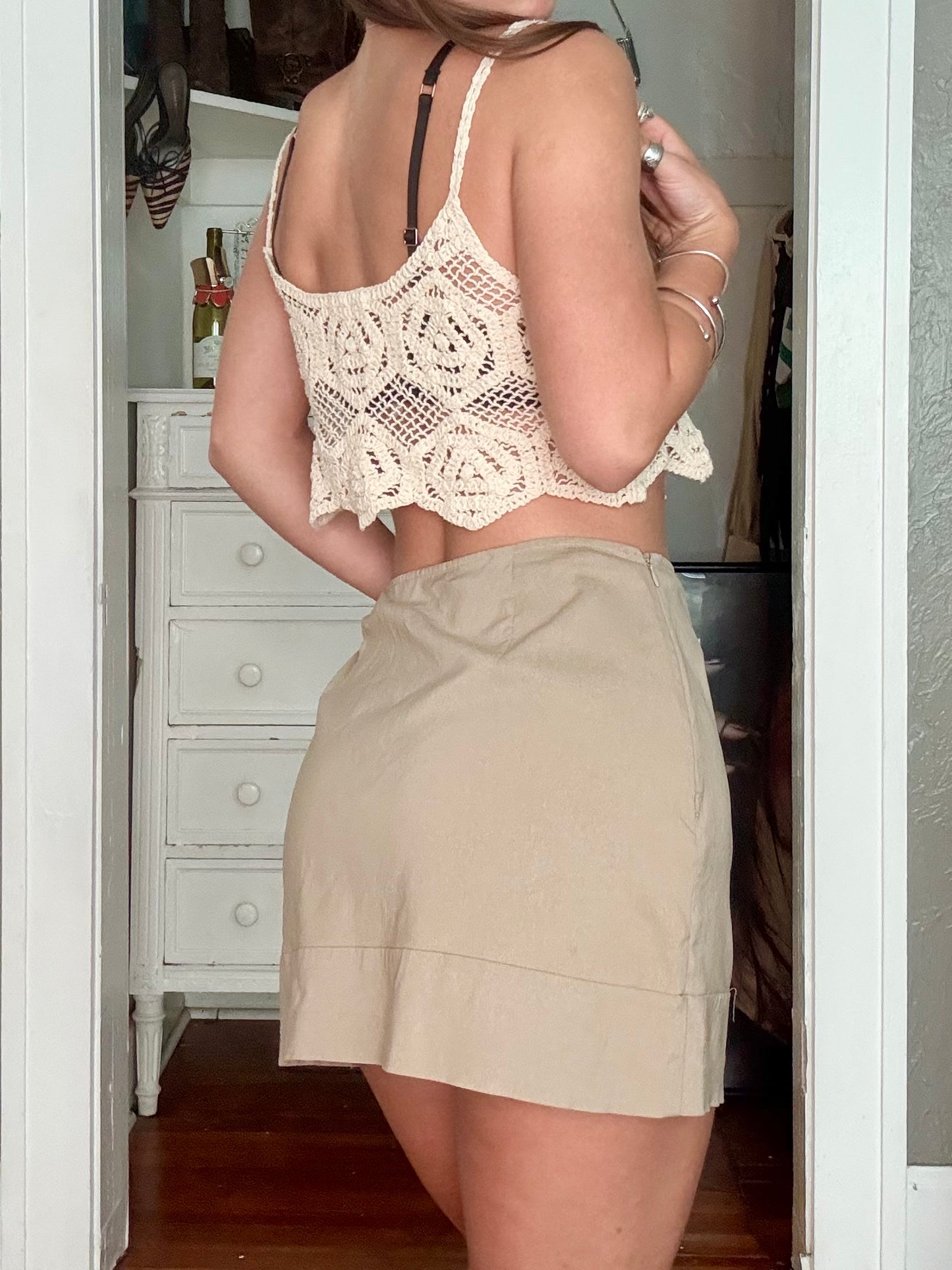 Nude 90's Mini Skirt | Size 28” Waist