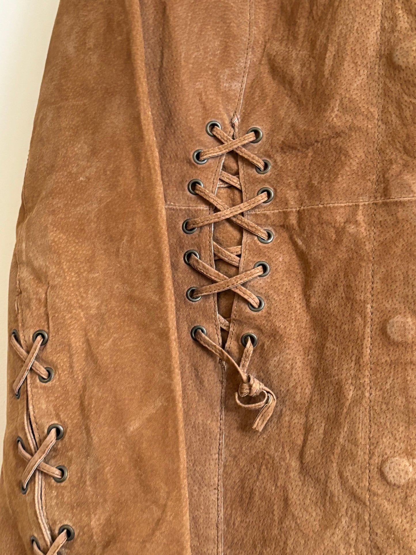 Lace up 00’s Leather Jacket | Size XL