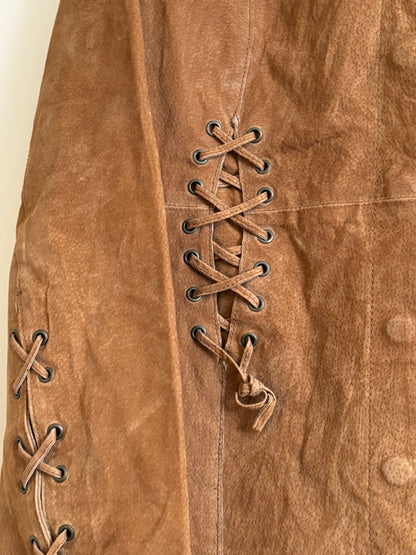 Lace up 00’s Leather Jacket | Size XL