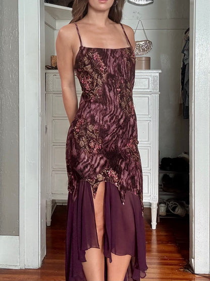 Printed 90's Mesh Dress | Size M
