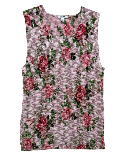 Pink Floral Tank | Size L