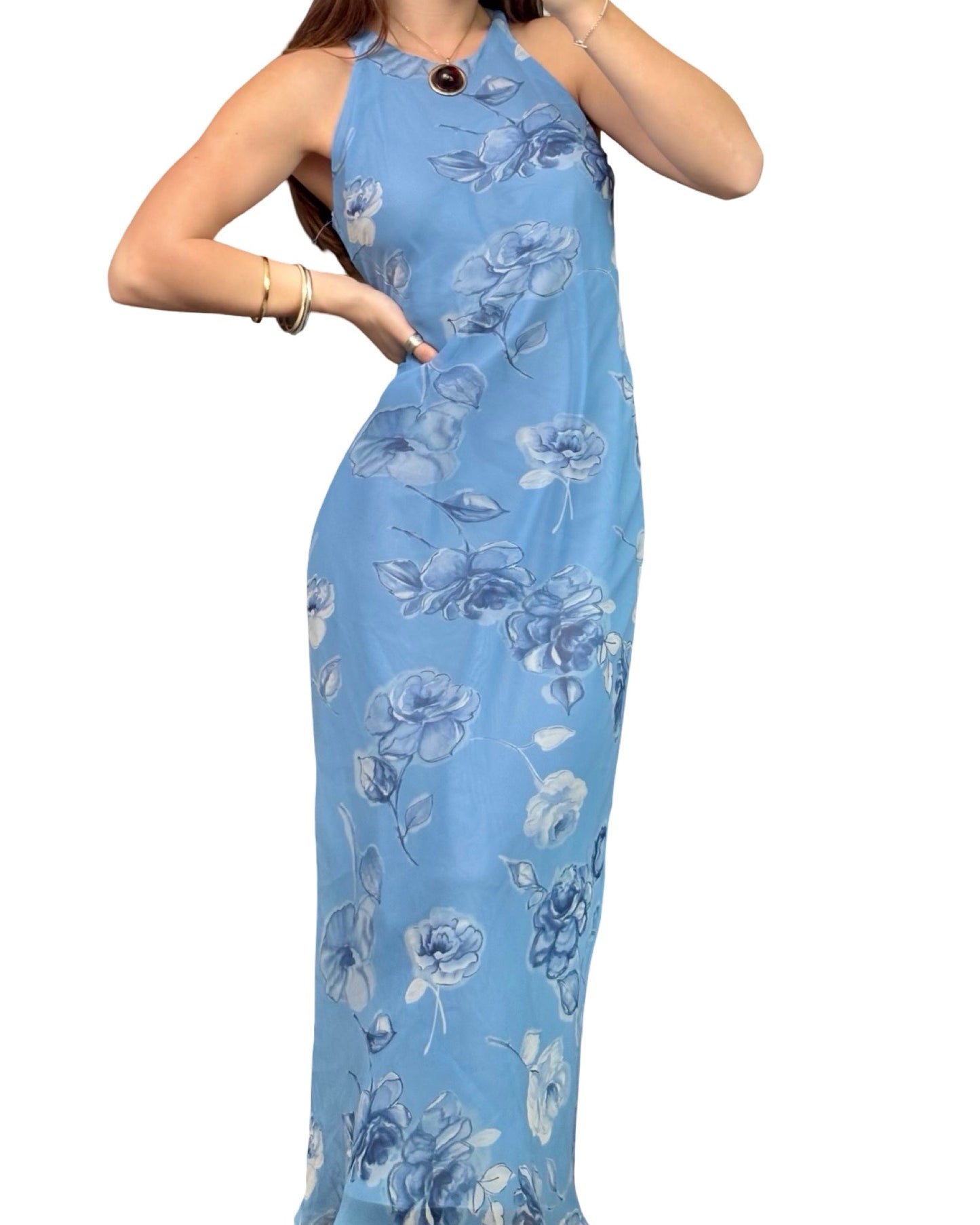 Hampton Nites 90's Mesh Maxi Dress | Size 8