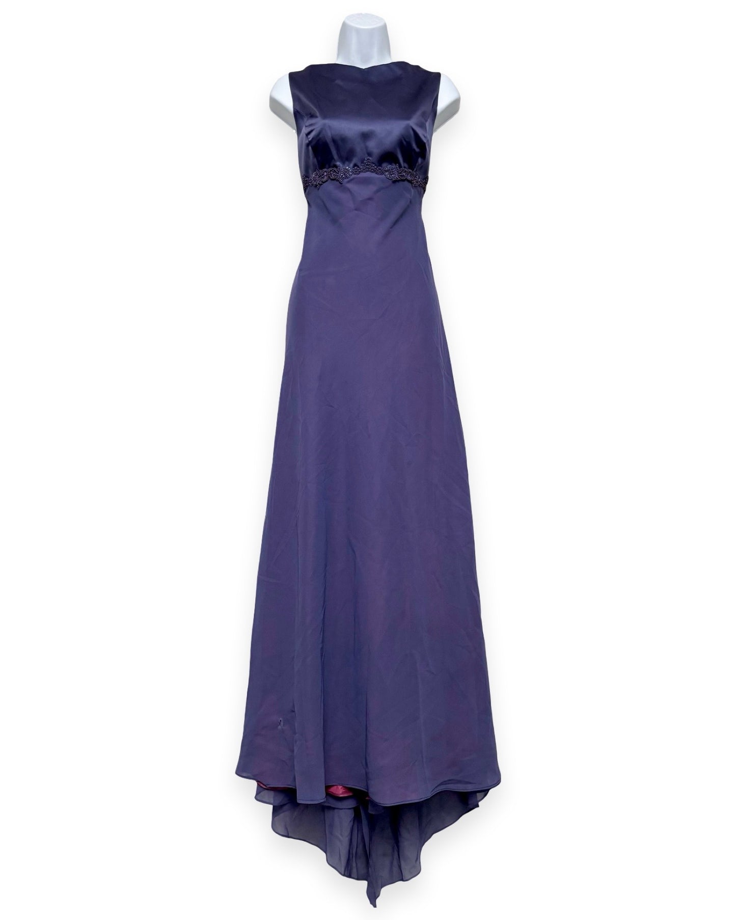 Purple 90's Embellished Mesh Gown | Size 9/10