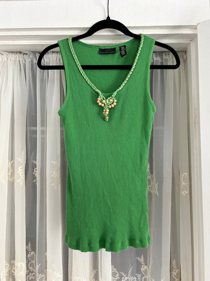 Apostrophe 00's Beaded Tank Top | Size S