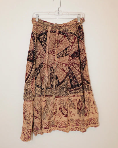 Vintage Wrap Maxi Skirt | One Size