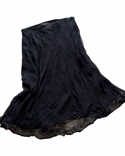 NY&Co Silk Beaded Skirt | Size 29” waist