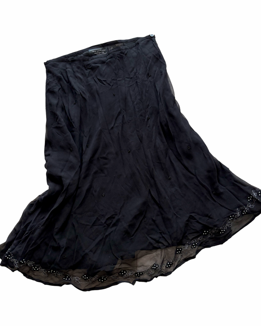 NY&Co Silk Beaded Skirt | Size 29” waist