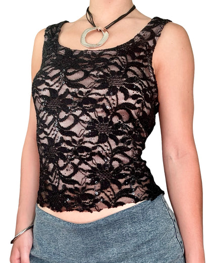 ONYX 90's Lace Top | Size M