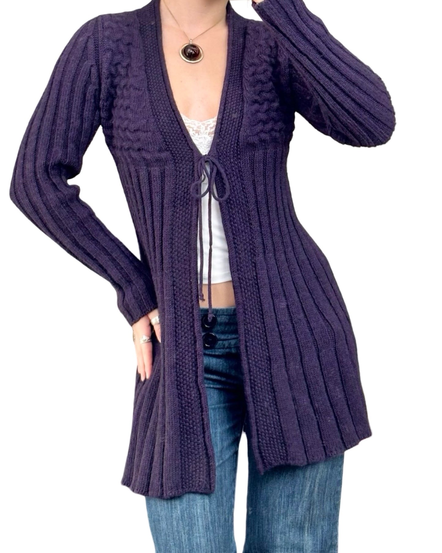 Purple 00's Knit Cardigan | Size S