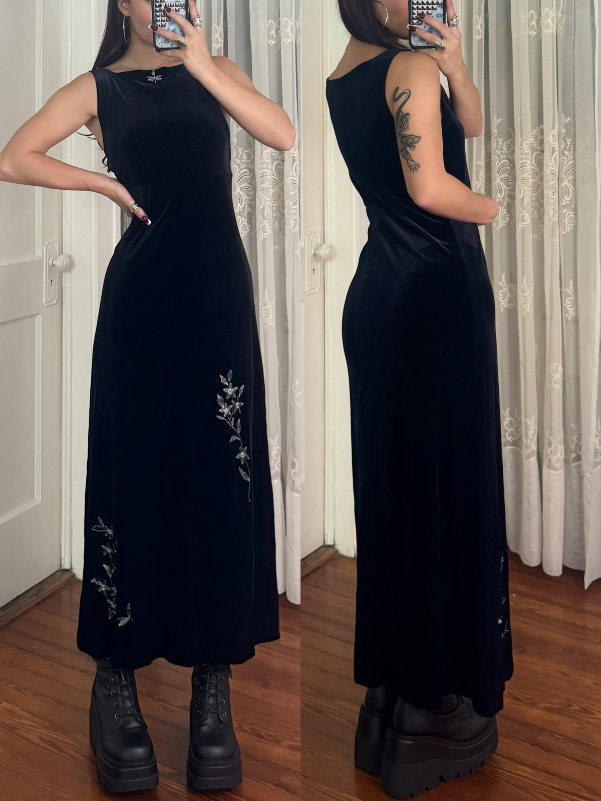 90's Velvet Dress | Size M