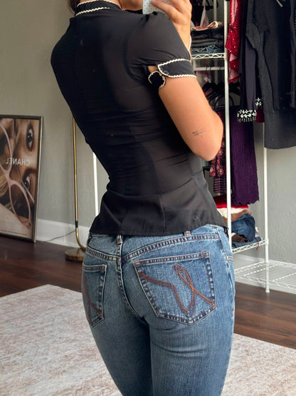 Ela 00's Mesh Blouse | Size XS