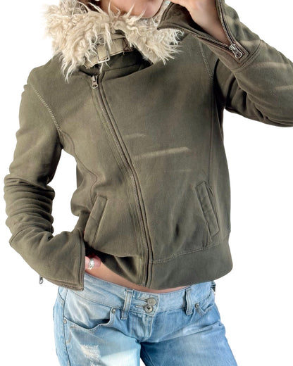 Aeropostale 00's Fur Zip Up | Size M