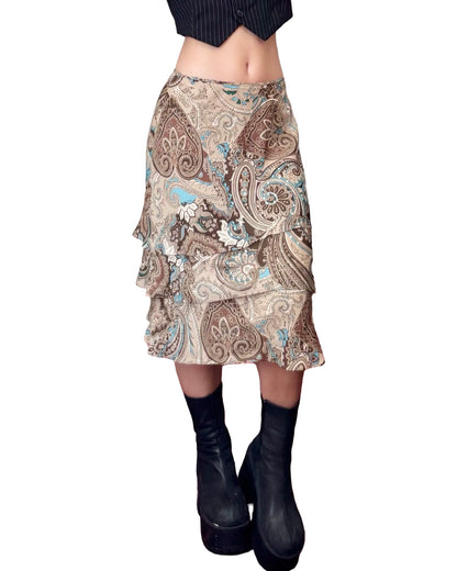 Tiered 00's Silk Skirt | Size 28" Waist