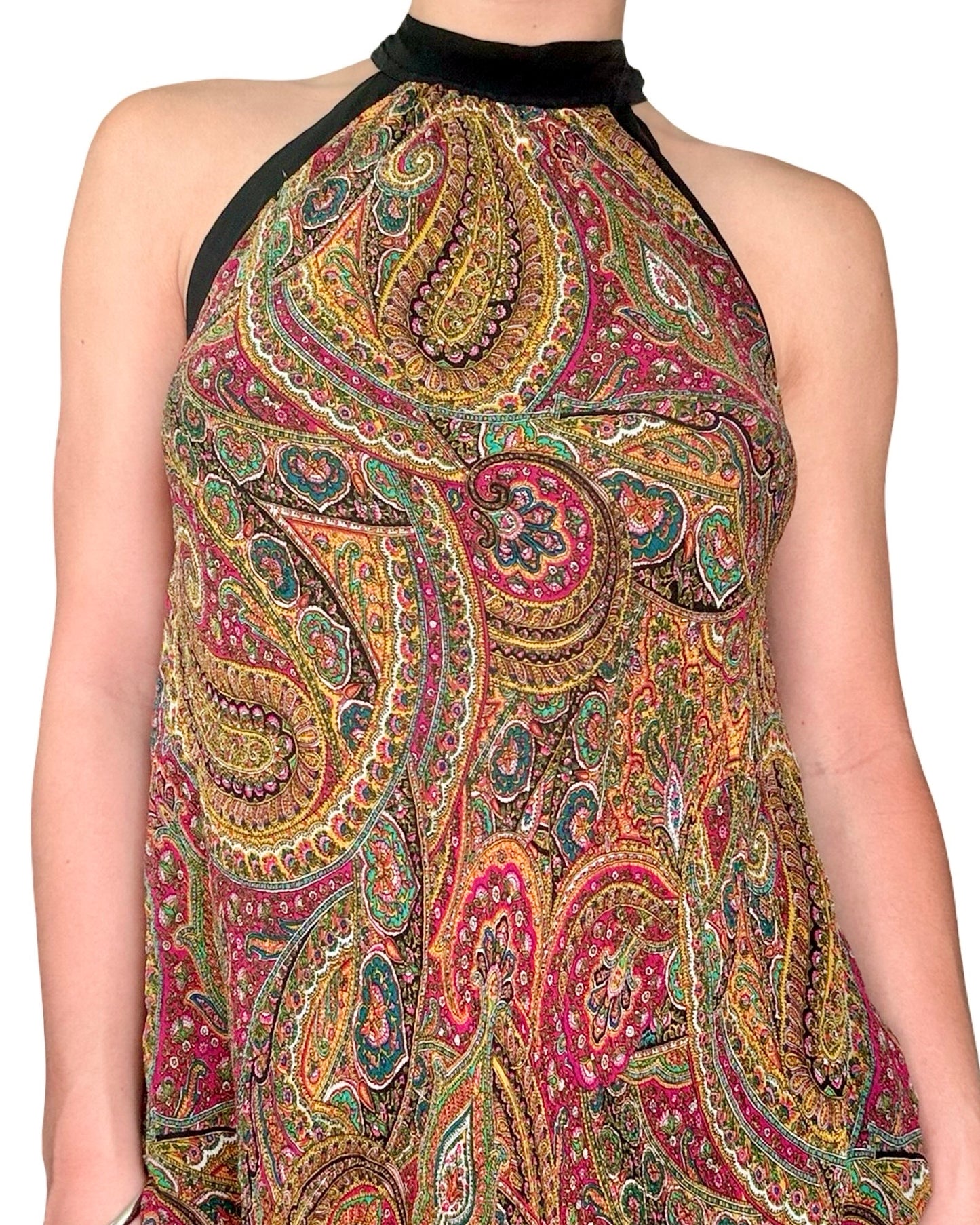 Guess 00's Silk High Neck Top | Size S