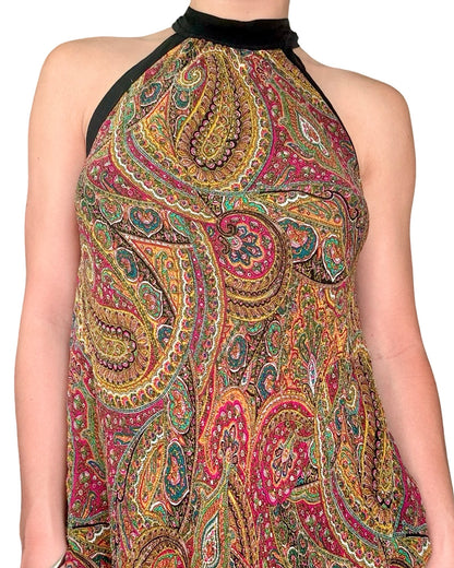 Guess 00's Silk High Neck Top | Size S