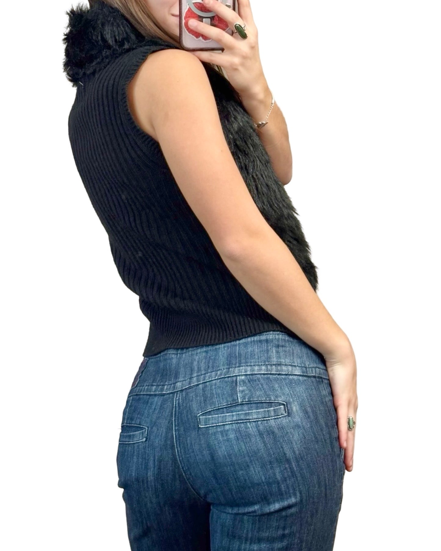 Arizona 00's Faux Fur Vest | Size M