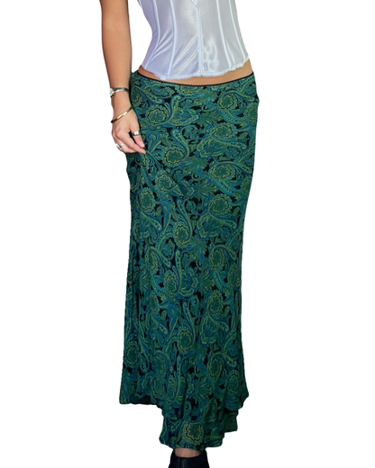 Style&Co 90’s Green Paisley Skirt | Size 36”-40” waist