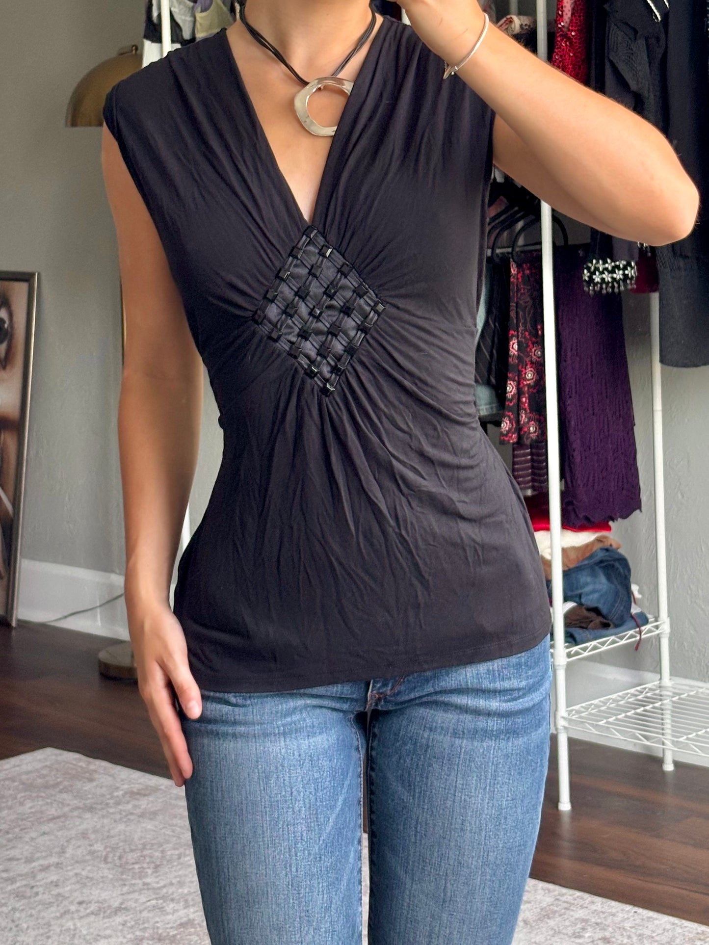 August Silk 00's Tie Back Top | Size M