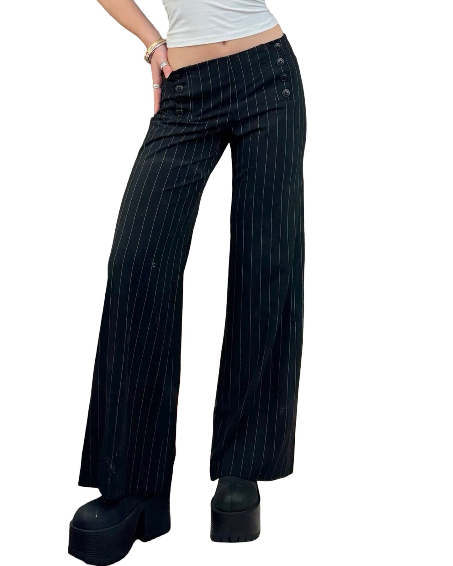 Button Up 90's Pinstripe Pant | Size 4P