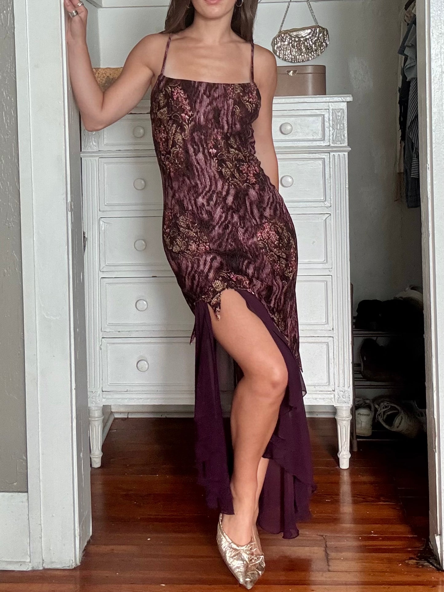 Printed 90's Mesh Dress | Size M