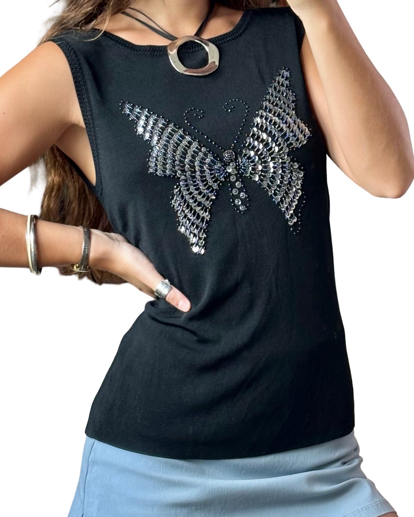 90’s Knit Butterfly Tank | Size L