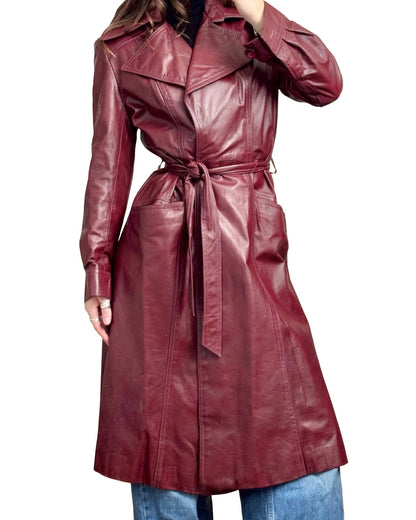 David Black 90's Leather Trench | Size M