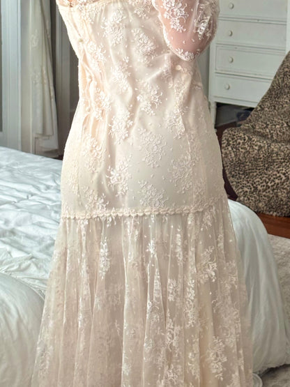 Lace 1970's Dress | Size 6