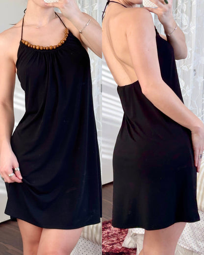 Spense 00's Beaded Halter Dress | Size 8
