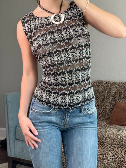 Dressbarn 90's Mesh Top | Size L