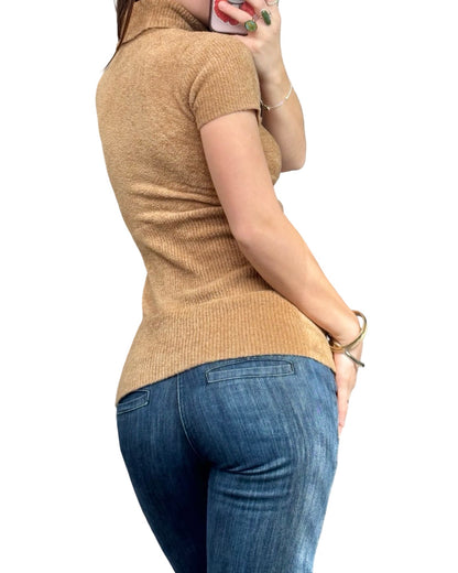 Camel 90's Nylon Knit Top | Size S