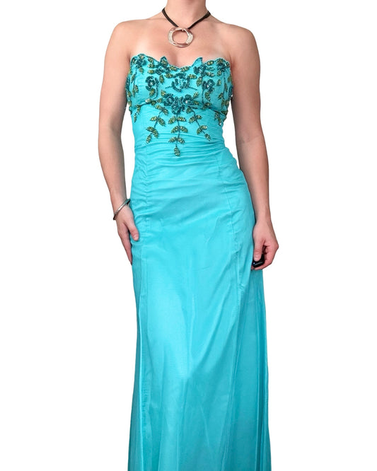 JS 00's Beaded Mesh Gown | Size 2