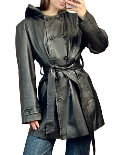 Giorgio Sant'Angelo 90's Leather Trench | Size M