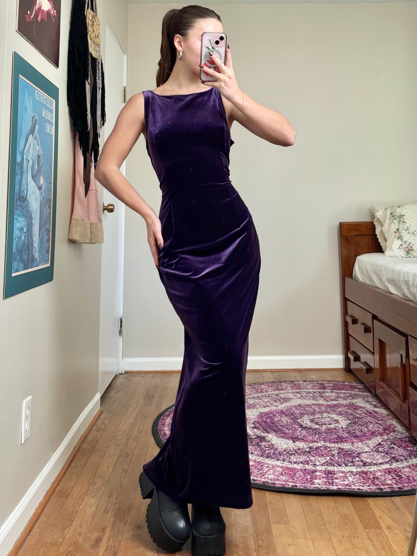 Scott McClintock 90's Velvet Dress | Size M/L