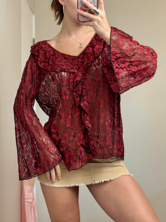Rouge 90’s Lace Blouse | Size M