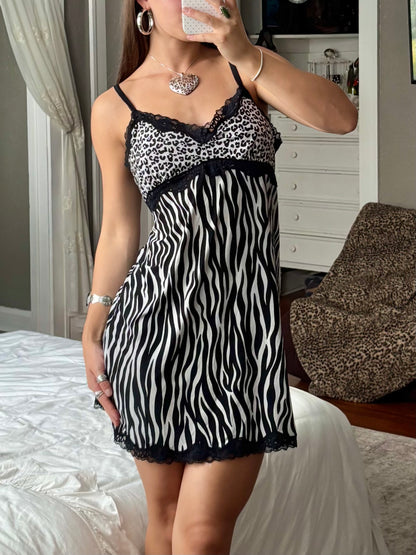 Printed 00’s Slip Dress | Size S