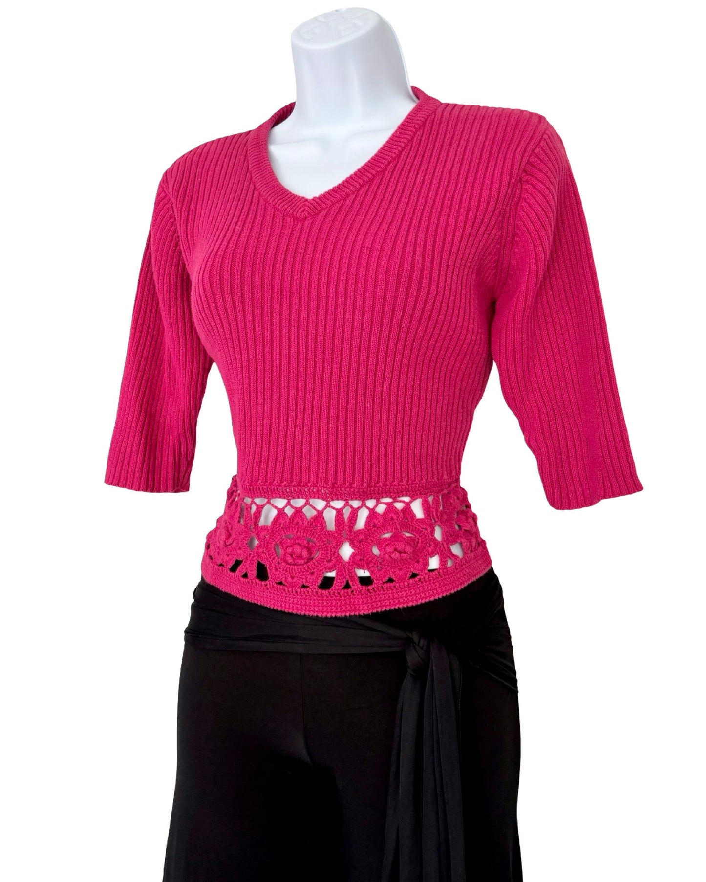 Exhilaration 00's Crochet Trim Knit | Size L