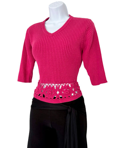 Exhilaration 00's Crochet Trim Knit | Size L