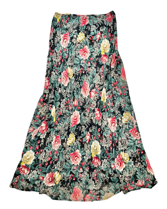 Floral 90’s Mesh Skirt | 28” Waist